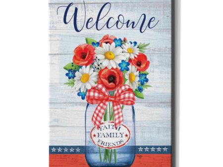 Patriotic Glass Jar  by Mollie B, Canvas Wall Art Sale