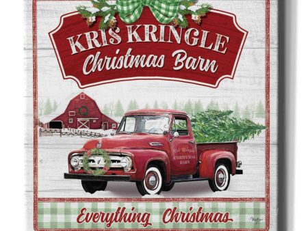 Kris Kringle Christmas Barn  by Mollie B, Canvas Wall Art Online Sale