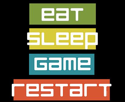 YND275 - Eat Sleep Restart - 12x16 Fashion