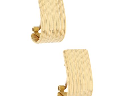 Aretes acanalados en oro amarillo 18 kilates. Online