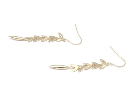 Aretes articulados con colgantes en oro amarillo 14 kilates. Supply