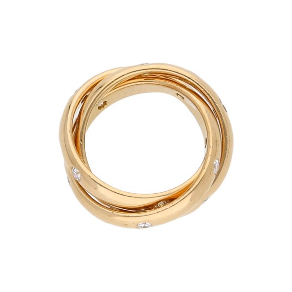 Alianza tres piezas firma Cartier con diamantes en oro amarillo 18 kilates. Online Hot Sale