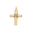 Cruz calada con diamantes en oro amarillo 18 kilates. Hot on Sale