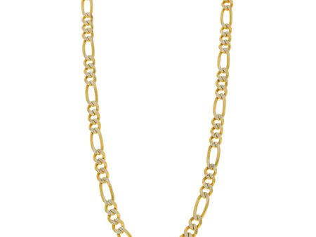 Collar de tres eslabones por uno platinados en oro amarillo 14 kilates. Fashion