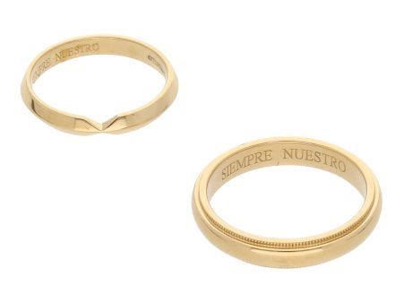 Dos argollas diseño especial firma Tiffany & Co. oro amarillo 18 kilates. For Sale