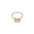 Anillo copete de dos vistas con sintéticos en oro amarillo 14 kilates. For Discount