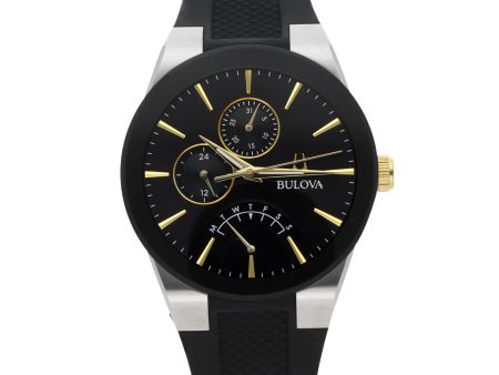 Reloj Bulova para caballero en acero inoxidable correa caucho. For Sale