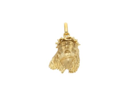 Medalla estilizada motivo Divino Rostro en oro amarillo 14 kilates. Online Hot Sale