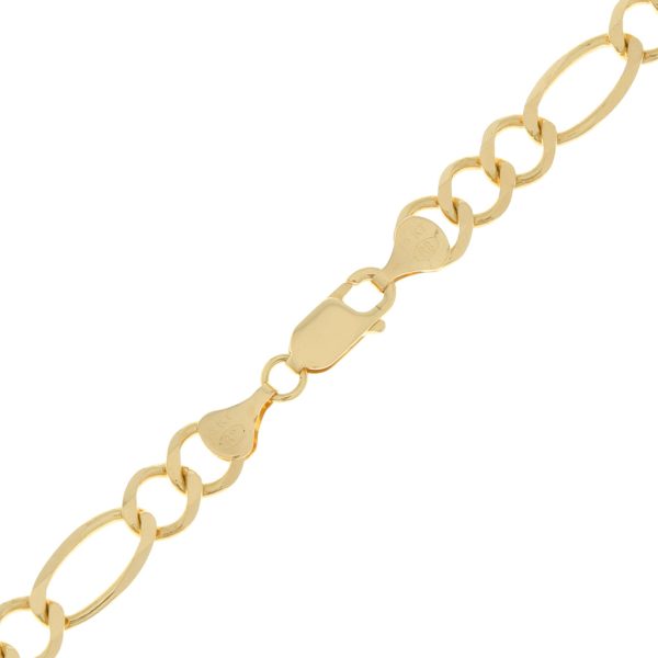 Collar de tres eslabones por uno en oro amarillo, crucifijo diseño especial con sintéticos en oro tres tonos 14 kilates. Online Hot Sale