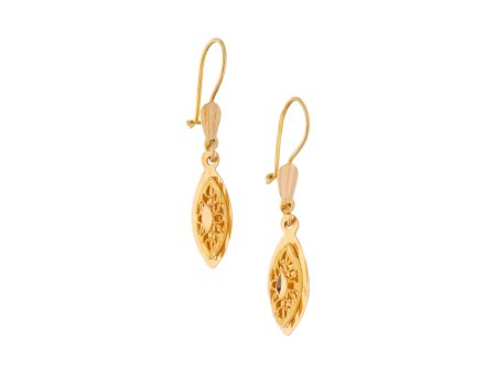 Aretes articulados con colgantes en oro amarillo 22 kilates. Online now