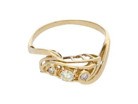 Anillo calado con diamantes en oro amarillo 18 kilates. For Cheap