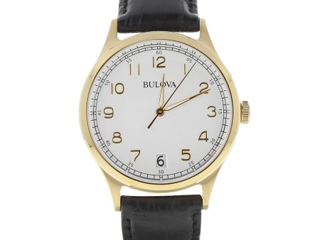 Reloj Bulova para caballero en acero chapa correa piel. Online Sale