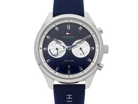 Reloj Tommy Hilfiger para caballero en acero inoxidable correa caucho. For Cheap