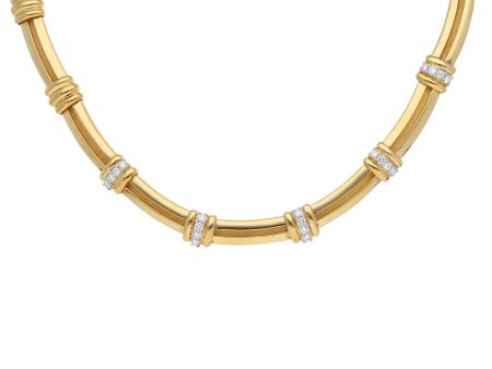 Gargantilla firma Tiffany&Co con diamantes en platino 950 y oro amarillo 18 kilates. For Sale