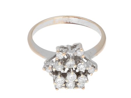 Anillo calado con diamantes en oro blanco 8 kilates. on Sale