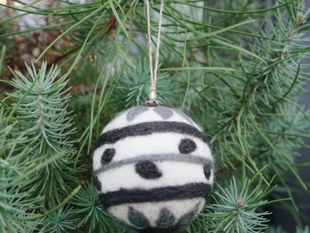 Striped Felt Ball Ornament For Discount