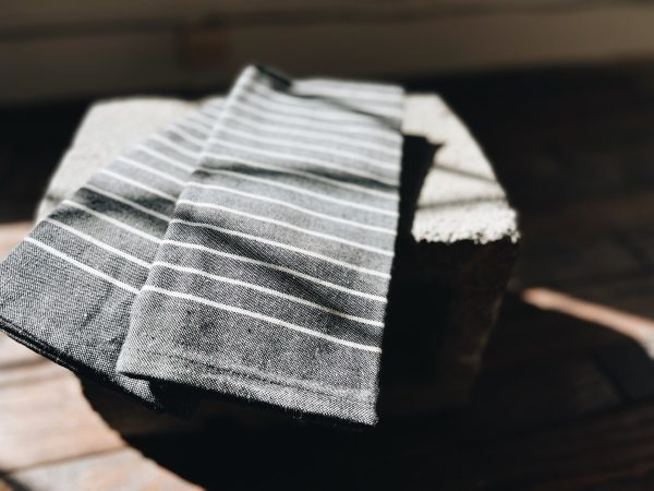 Grey Cotton Tea Towel Set Hot on Sale