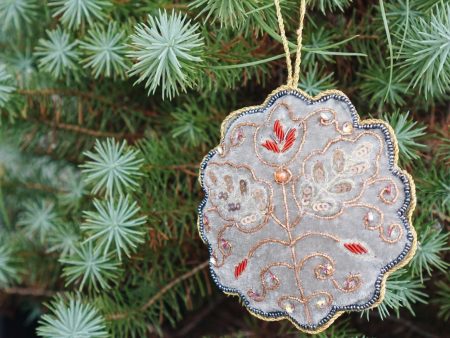 Modern Victorian Embroidered Ornament Hot on Sale