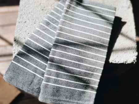 Grey Cotton Tea Towel Set Hot on Sale