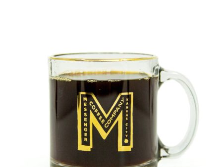 Gold  M  Logo Glass Mug Online Hot Sale