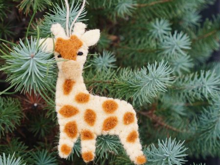 Felt Giraffe Ornament Online now