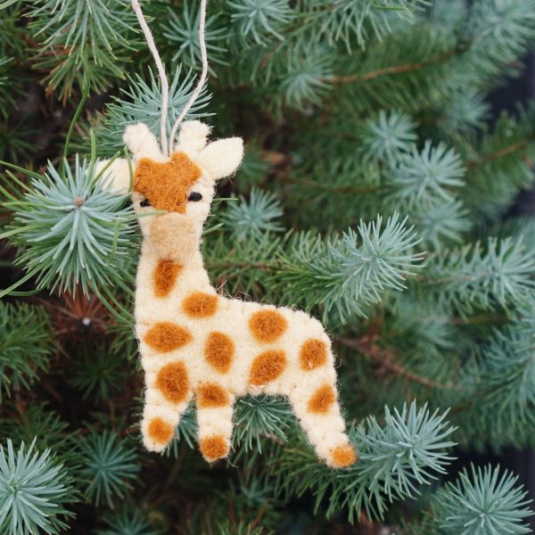 Felt Giraffe Ornament Online now