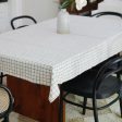 Block Print Grid Tablecloth Fashion